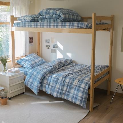 91家纺网 家纺一手货源 找家纺 （总）寐眠 2022新款色织水洗棉学生三件套套件