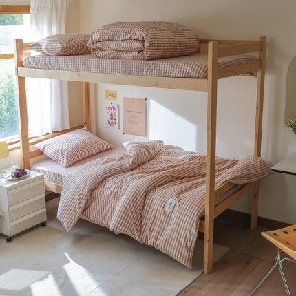 91家纺网 家纺一手货源 找家纺 （总）寐眠 2022新款色织水洗棉学生三件套套件