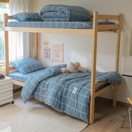 91家纺网 家纺一手货源 找家纺 （总）寐眠 2022新款色织水洗棉学生三件套套件