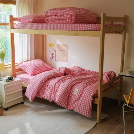 91家纺网 家纺一手货源 找家纺 （总）寐眠 2022新款色织水洗棉学生三件套套件