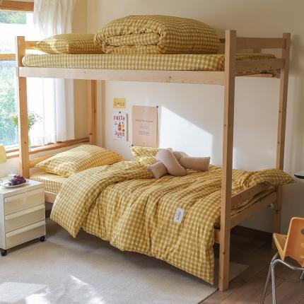 91家纺网 家纺一手货源 找家纺 （总）寐眠 2022新款色织水洗棉学生三件套套件