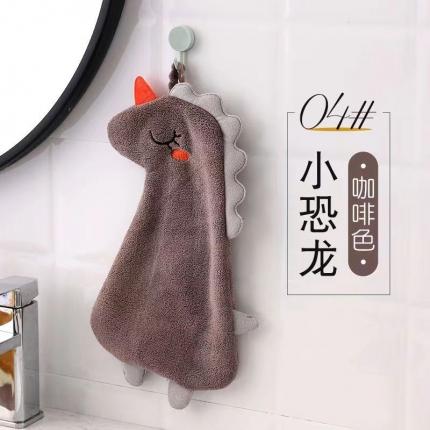 91家纺网 家纺一手货源 找家纺 双梦毛巾 加大加厚珊瑚绒毛巾卡通儿童直播38*19 小恐龙咖啡