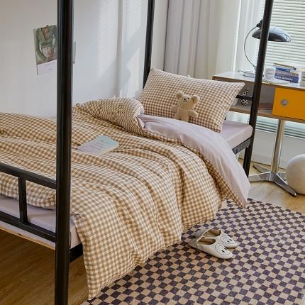 91家纺网 家纺一手货源 找家纺 世爵 2022新款亲肤棉学生宿舍上下铺三件套开学季 优格咖