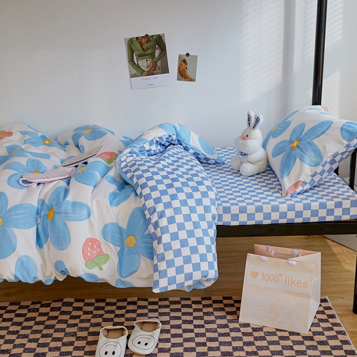 91家纺网 家纺一手货源 找家纺 （总）世爵 2022新款亲肤棉学生宿舍上下铺三件套开学季