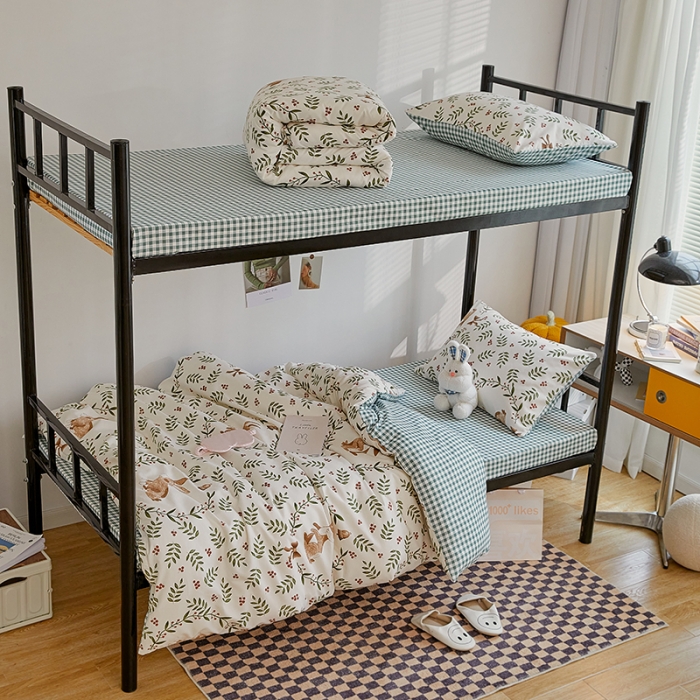 91家纺网 家纺一手货源 找家纺 世爵 2022新款亲肤棉学生宿舍上下铺三件套开学季 米菲兔