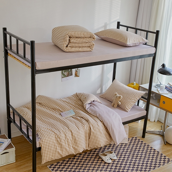 91家纺网 家纺一手货源 找家纺 世爵 2022新款亲肤棉学生宿舍上下铺三件套开学季 优格咖