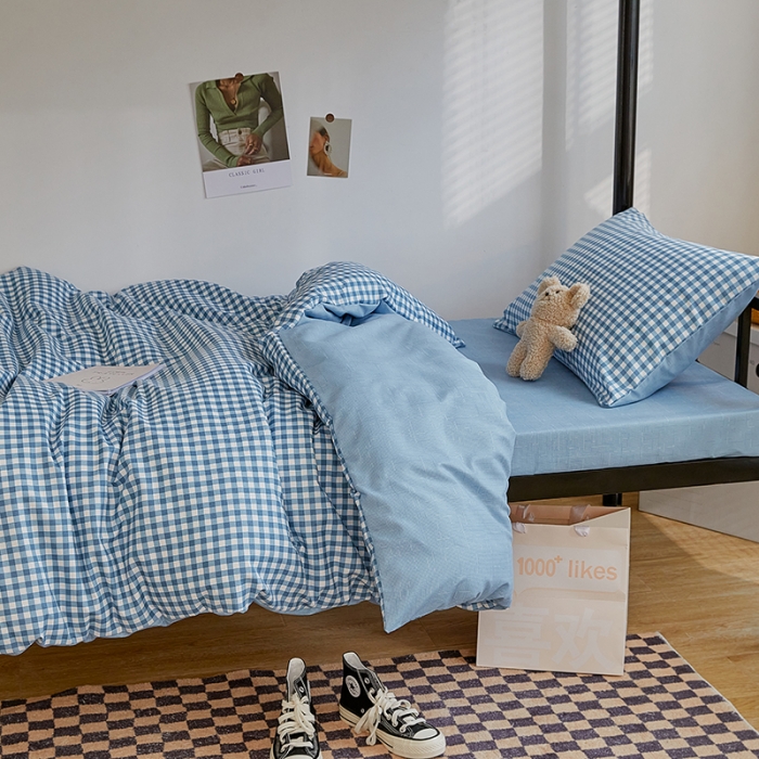 91家纺网 家纺一手货源 找家纺 世爵 2022新款亲肤棉学生宿舍上下铺三件套开学季 优格兰