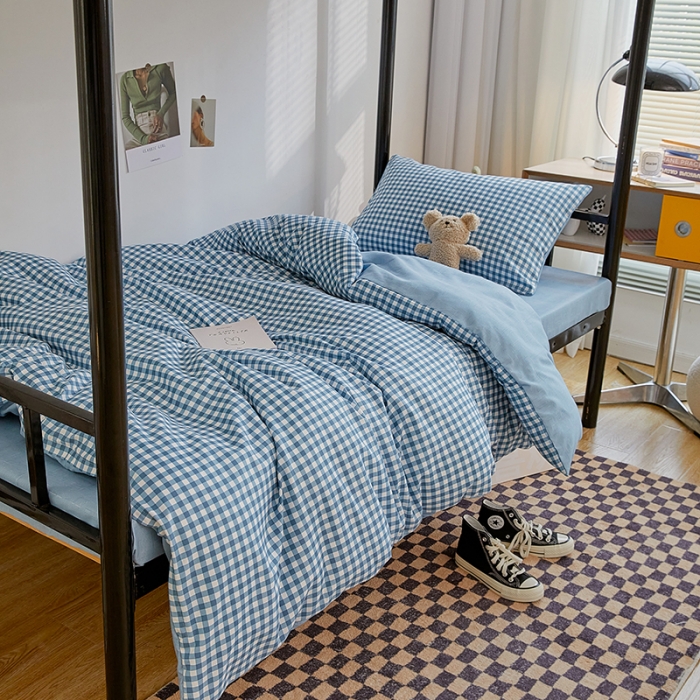 91家纺网 家纺一手货源 找家纺 世爵 2022新款亲肤棉学生宿舍上下铺三件套开学季 优格兰