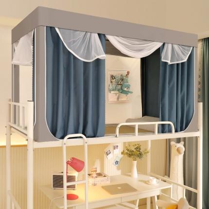 91家纺网 家纺一手货源 找家纺 总飞轮海 学生蚊帐大版拉链款遮光蚊帐一体帘xz-18（铁艺烤漆支架）