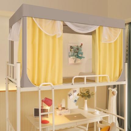 91家纺网 家纺一手货源 找家纺 总飞轮海 学生蚊帐大版拉链款遮光蚊帐一体帘xz-18（铁艺烤漆支架）