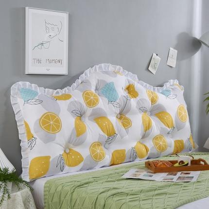 91家纺网 家纺一手货源 找家纺 美达人 2022新款韩版水洗棉荷叶边床靠背 梦幻橙