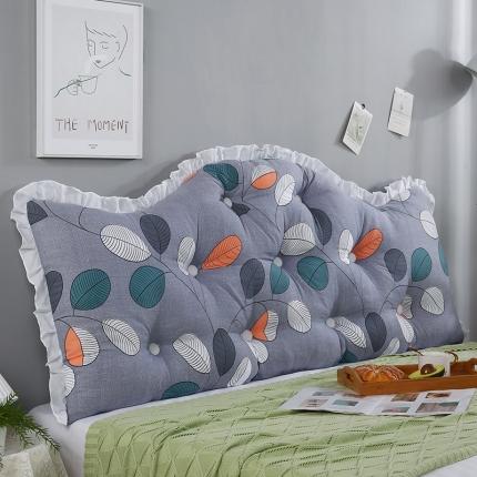 91家纺网 家纺一手货源 找家纺 美达人 2022新款韩版水洗棉荷叶边床靠背 飘逸叶