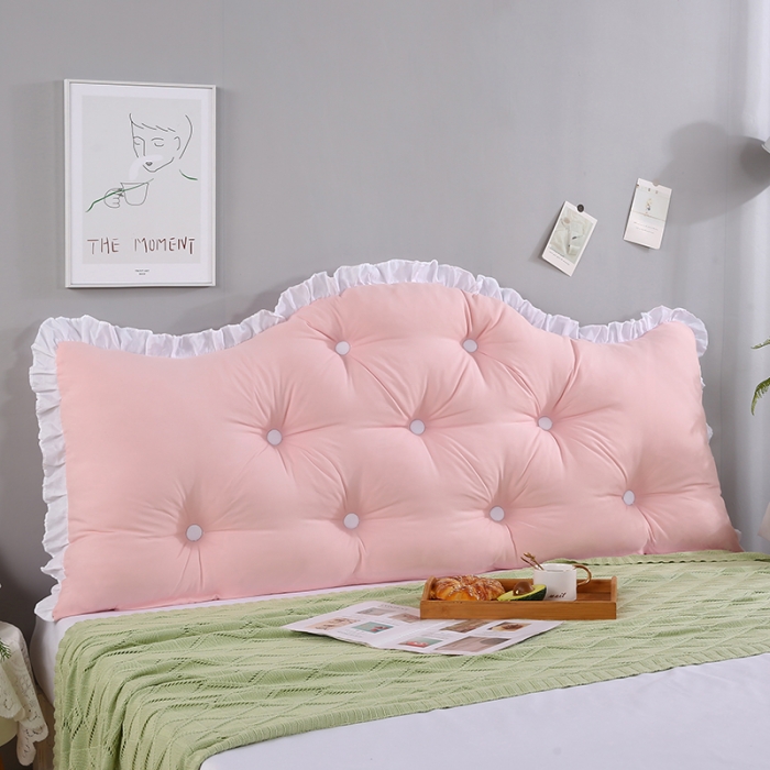 91家纺网 家纺一手货源 找家纺 美达人 2022新款韩版水洗棉荷叶边床靠背 典雅玉