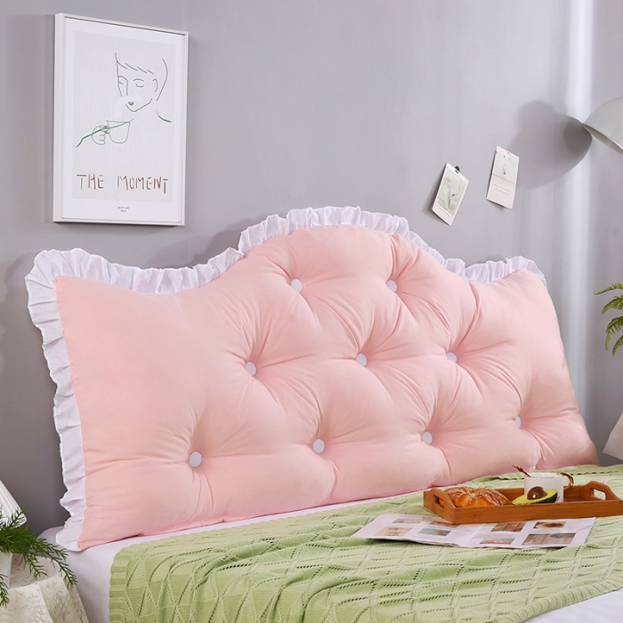 91家纺网 家纺一手货源 找家纺 美达人 2022新款韩版水洗棉荷叶边床靠背 典雅玉