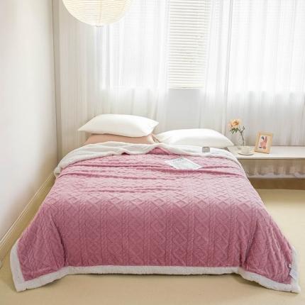 91家纺网 家纺一手货源 找家纺 总 羋多 2023年新款AB版提花玫瑰绒羊羔绒塔芙绒羊羔绒毯子舒棉绒毛毯