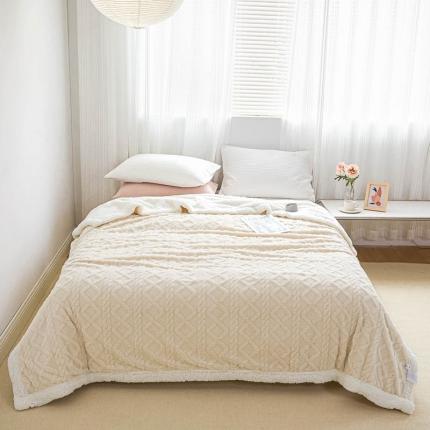 91家纺网 家纺一手货源 找家纺 总 羋多 2023年新款AB版提花玫瑰绒羊羔绒塔芙绒羊羔绒毯子舒棉绒毛毯