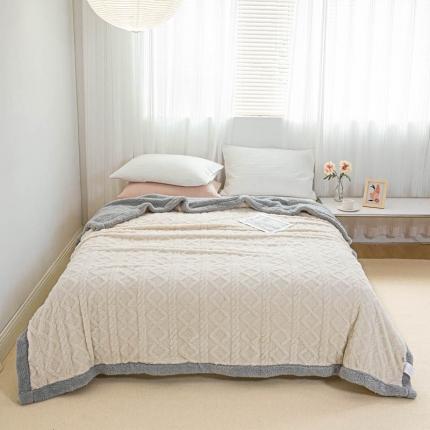 91家纺网 家纺一手货源 找家纺 总 羋多 2023年新款AB版提花玫瑰绒羊羔绒塔芙绒羊羔绒毯子舒棉绒毛毯