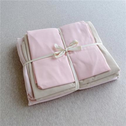 91家纺网 家纺一手货源 找家纺 总105克加厚水洗棉日式无印风格子条纹四件套纯色被套床单床笠三件套