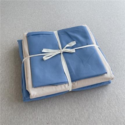 91家纺网 家纺一手货源 找家纺 总105克加厚水洗棉日式无印风格子条纹四件套纯色被套床单床笠三件套