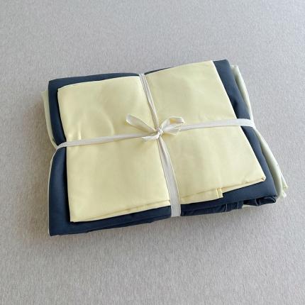 91家纺网 家纺一手货源 找家纺 曼璐105克加厚水洗棉日系无印风纯色被套床单床笠三件套芝士黄洛克兰