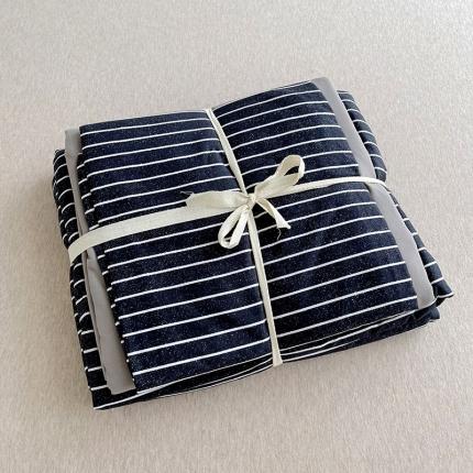 91家纺网 家纺一手货源 找家纺 总105克加厚水洗棉日式无印风格子条纹四件套纯色被套床单床笠三件套