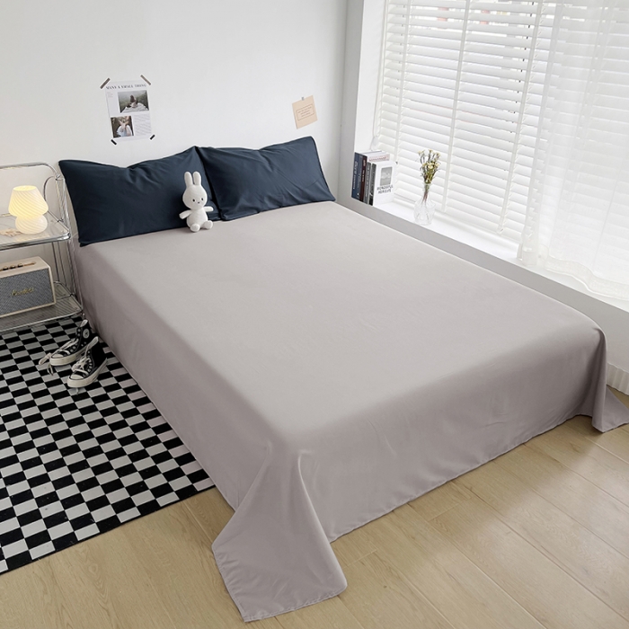 91家纺网 家纺一手货源 找家纺 曼璐 105克加厚水洗棉日系无印风纯色被套床单床笠三件套洛克兰灰