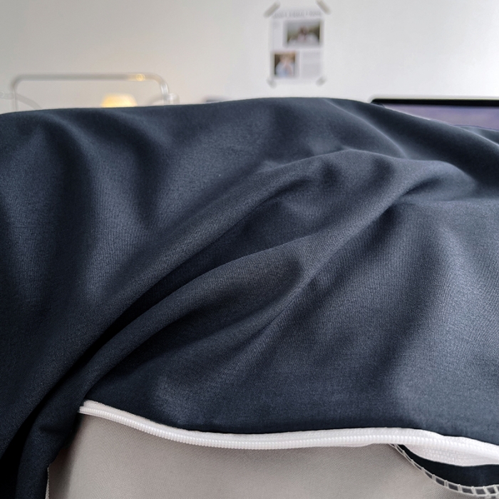 91家纺网 家纺一手货源 找家纺 曼璐 105克加厚水洗棉日系无印风纯色被套床单床笠三件套洛克兰灰