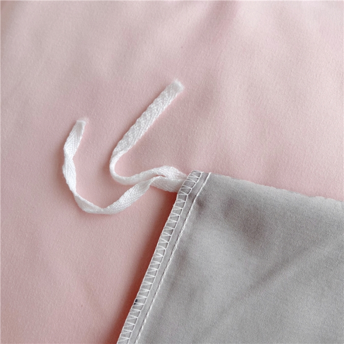 91家纺网 家纺一手货源 找家纺 曼璐家纺 105克加厚水洗棉日系无印风纯色被套床单床笠三件套蜜粉灰