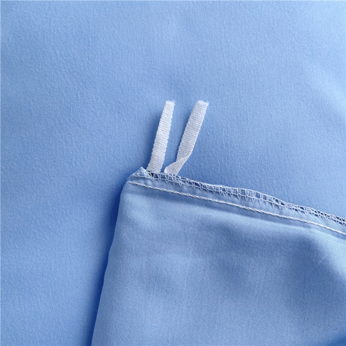 91家纺网 家纺一手货源 找家纺 曼璐家纺 105克加厚水洗棉日系无印风纯色被套床单床笠三件套浅蓝灰