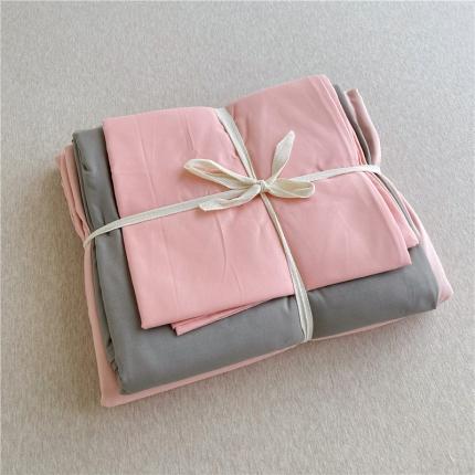 曼璐家纺 105克加厚水洗棉日系无印风纯色被套床单床笠三件套玉深灰