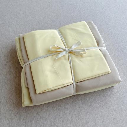 曼璐105克加厚水洗棉日系无印风纯色被套床单床笠三件套芝士卡其