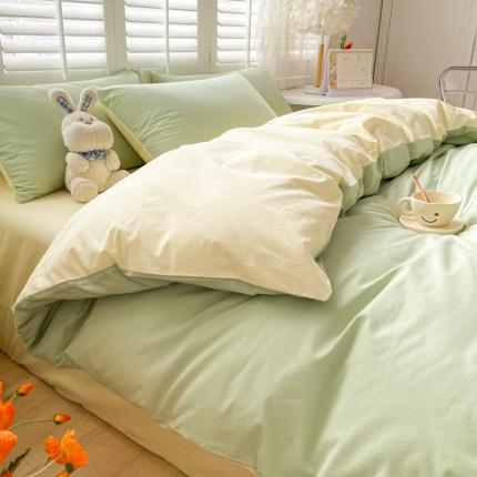 91家纺网 家纺一手货源 找家纺 （总）雨帆家纺 2023新款ins风水洗棉磨毛四件套