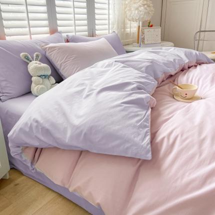 91家纺网 家纺一手货源 找家纺 （总）雨帆家纺 2023新款ins风水洗棉磨毛四件套