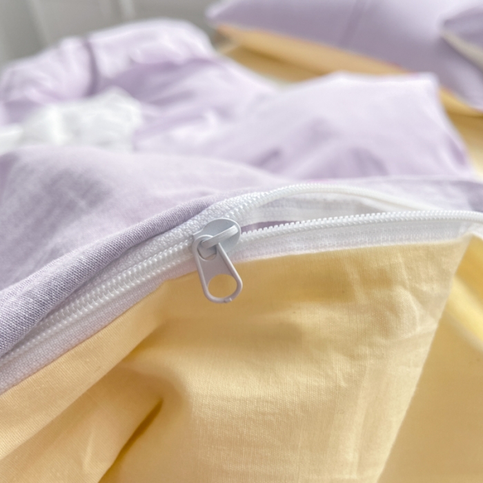 91家纺网 家纺一手货源 找家纺 雨帆家纺 2023新款ins风水洗棉磨毛四件套 紫芝士双拼