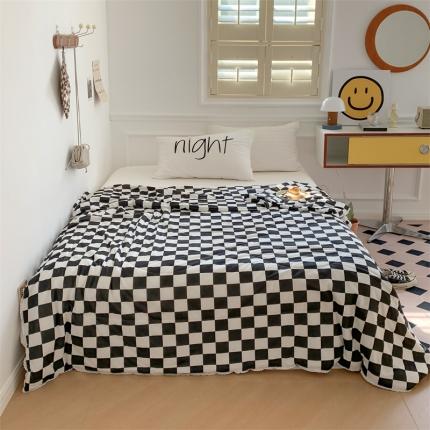 91家纺网 家纺一手货源 找家纺 顾里家纺 2022新款牛奶针织棉夏被-韩式场景 经典黑