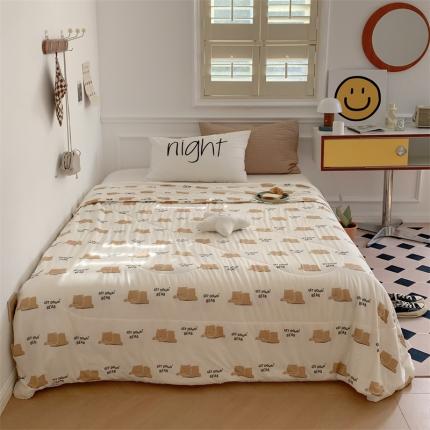 91家纺网 家纺一手货源 找家纺 顾里家纺 2022新款牛奶针织棉夏被-韩式场景 Q比熊米