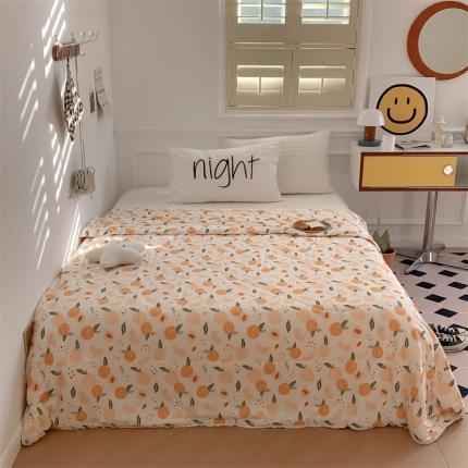 91家纺网 家纺一手货源 找家纺 顾里家纺 2022新款牛奶针织棉夏被-韩式场景 小柑橘