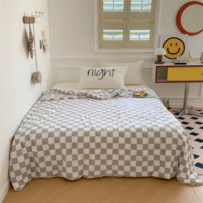 91家纺网 家纺一手货源 找家纺 顾里家纺 2022新款牛奶针织棉夏被-韩式场景 香香灰