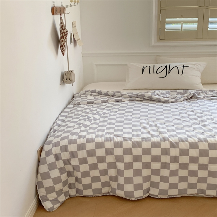 91家纺网 家纺一手货源 找家纺 顾里家纺 2022新款牛奶针织棉夏被-韩式场景 香香灰