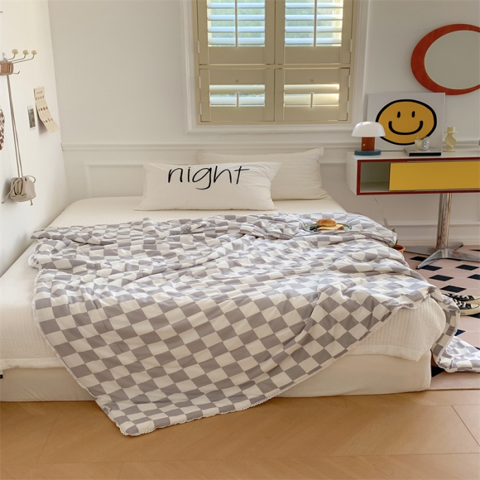 91家纺网 家纺一手货源 找家纺 顾里家纺 2022新款牛奶针织棉夏被-韩式场景 香香灰