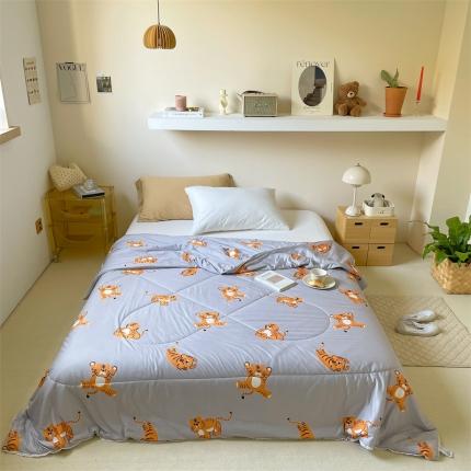 顾里家纺 2022新款牛奶针织棉夏被-韩式场景 ins虎灰