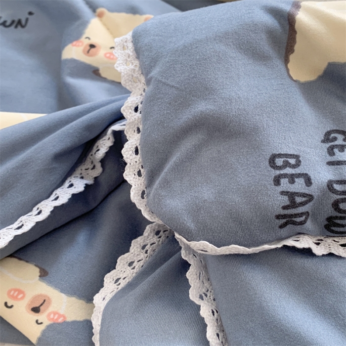 91家纺网 家纺一手货源 找家纺 顾里家纺 2022新款牛奶针织棉夏被-韩式场景 Q比熊蓝