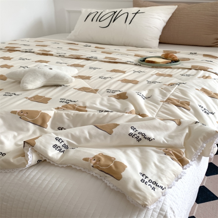 91家纺网 家纺一手货源 找家纺 顾里家纺 2022新款牛奶针织棉夏被-韩式场景 Q比熊米