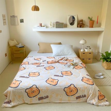 顾里家纺 2022新款牛奶针织棉夏被-韩式场景 可爱老虎米