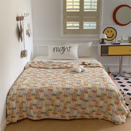 顾里家纺 2022新款牛奶针织棉夏被-韩式场景 小兔乖乖