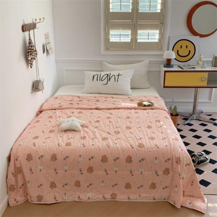 顾里家纺 2022新款牛奶针织棉夏被-韩式场景 小兔熊