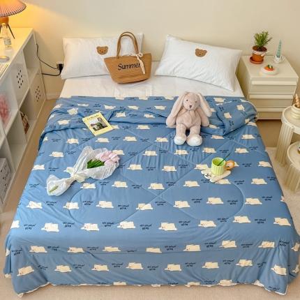 91家纺网 家纺一手货源 找家纺 （总）顾里家纺 2022新款牛奶针织棉夏被-实拍