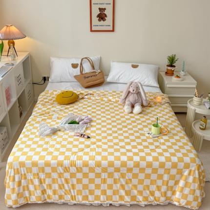 91家纺网 家纺一手货源 找家纺 （总）顾里家纺 2022新款牛奶针织棉夏被-实拍