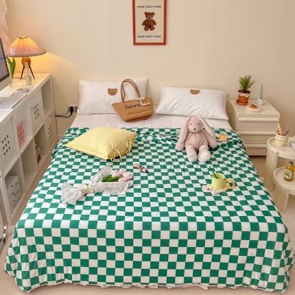 91家纺网 家纺一手货源 找家纺 顾里家纺 2022新款牛奶针织棉夏被-实拍 奶油绿