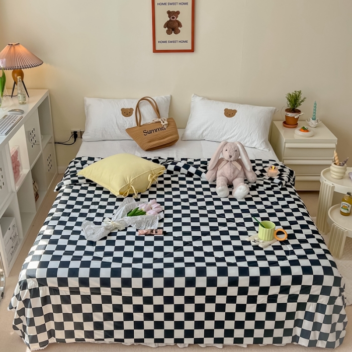 91家纺网 家纺一手货源 找家纺 顾里家纺 2022新款牛奶针织棉夏被-实拍 经典黑